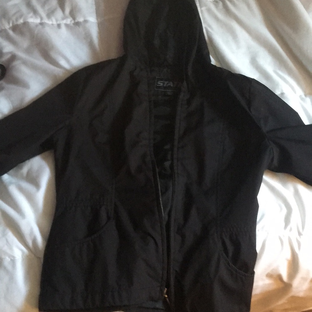 Black rain jacket